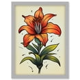 thumbnail image 1 of Orange Lily Old School USA Tattoo Ink Body Art Rockabilly Americana 50s Artwork Framed Wall Art Print A4, 1 of 4