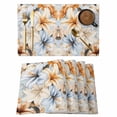 thumbnail image 1 of Orange Lily Placemats Set of 2, Spring Blue Flower Hand-painted Style Country Farm Non-Slip Place Mats Washable Table Mats for Kitchen Dining Table Decorations Indoor/Outdoor, 1 of 9