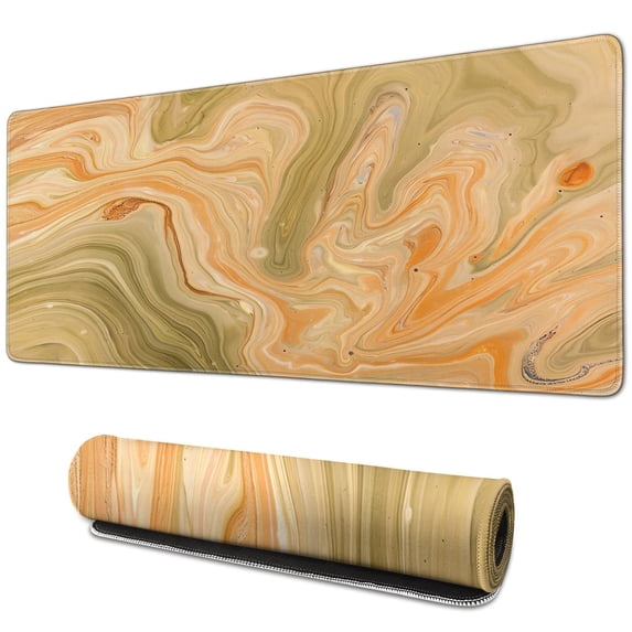 Orange Line mouse Padswaterproofnon Slip Line Series for Office Home Work GamingmousepadRubber Base Mousepad with Stitched Edges 31.5x11.8inches