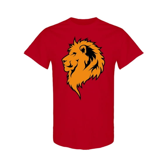Orange Lion Head T-Shirt Men -Image by Shutterstock, Male x-Large