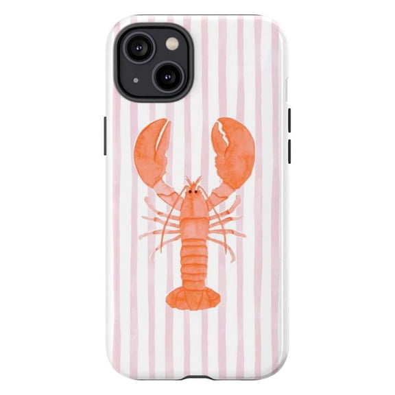 Orange Lobster Striped Background Phone Case for iPhone 17 16 15 14 13 12 11 Pro Max Mini
