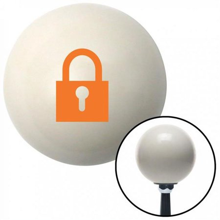 Orange Lock Symbol Ivory Shift Knob with M16 x 1.5 Insert Shifter Auto Manual Brody