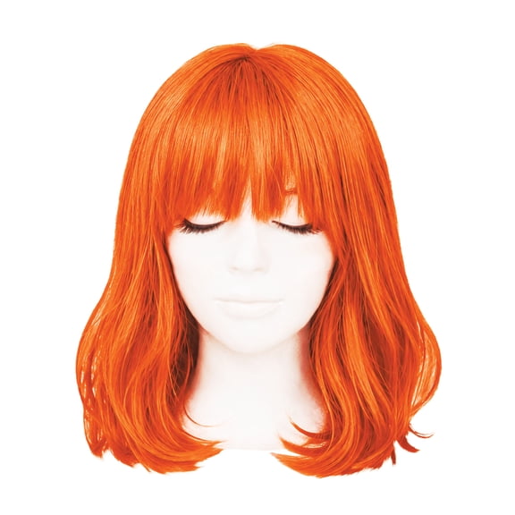 Orange Long Bob Wigs, One Size Fits Most, Pack of 2