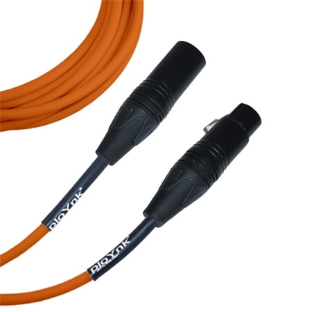 Orange Male To Female XLR Microphone Cable - 12 Ft Long
