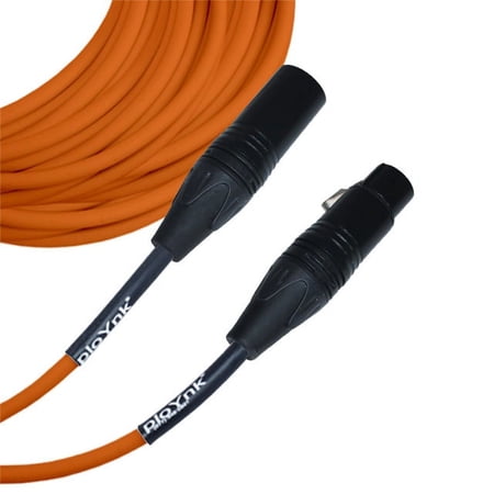 Orange Male To Female XLR Microphone Cable - 60 Ft Long