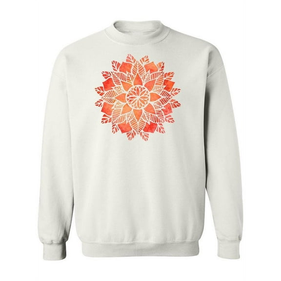 Orange Mandala Design Sweatshirt Women -Image by Shutterstock, Female 4X-Large