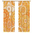 thumbnail image 1 of Orange Mandala Pattern Textile Art Sheer Window Curtains for Living Room Kitchen Bedroom Tulle Voile Hanging Curtain, 1 of 5
