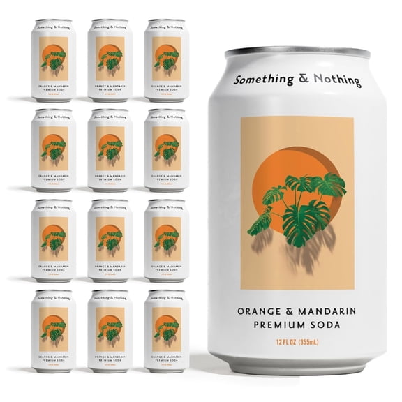 Something & Nothing Orange & Mandarin Lightly Carbonated Sparkling Water, 12 x 12 fl oz