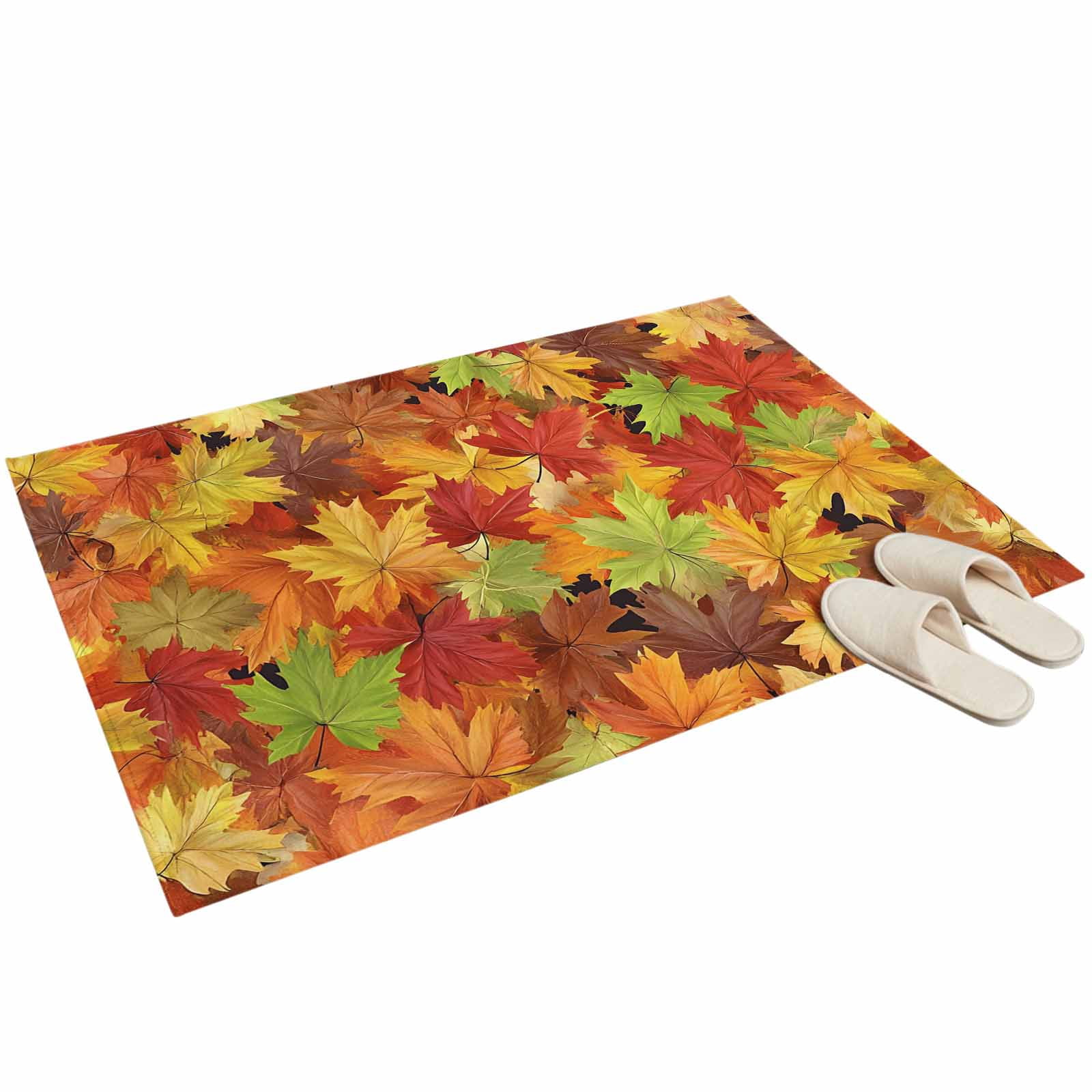 Orange Maple Leaf Area Rug 2x3ft Terracotta Red Olive Green Yellow ...