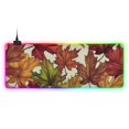 thumbnail image 1 of Orange Maple Leaf RGB Gaming Mouse Pad Large Keyboard Mat Rubber Base 13 Light Modes, 1 of 6
