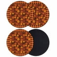 thumbnail image 1 of Orange Maple Leaves Fall Coasters Set of 4, Absorbent Coasters for Drinks, Thanksgiving Orange Buffalo Plaid Coaster for Desk Coffee Table Protection, Home Decor House Warming Gifts 4", 1 of 8