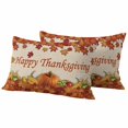 thumbnail image 1 of Orange Maple Outdoor Waterproof Pillow Covers, Thanksgiving Pumpkin Autumn Fruit Vintage Decorative Rectangle Throw Pillowcase Sofa Cushion Sham for Patio/Couch/Chair, 20"x12" 2 Pack, 1 of 8