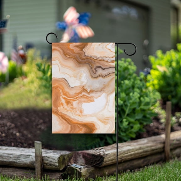 Orange Marble Garden Flag Double Sided Outdoor Banners for Courtyard Outdoor Lawn Farmhouse Holiday Decorations
