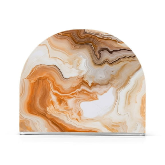 Orange Marble Napkin Holder for Table Clear Napkin Stand Paper Holder Acrylic Organizer Dispenser Napkins for Dinner Kitchen Restaurant Room