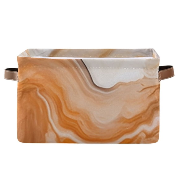 Orange Marble Storage Bins Baskets With Handles Storage Box Clothes Organizer Organization Toys