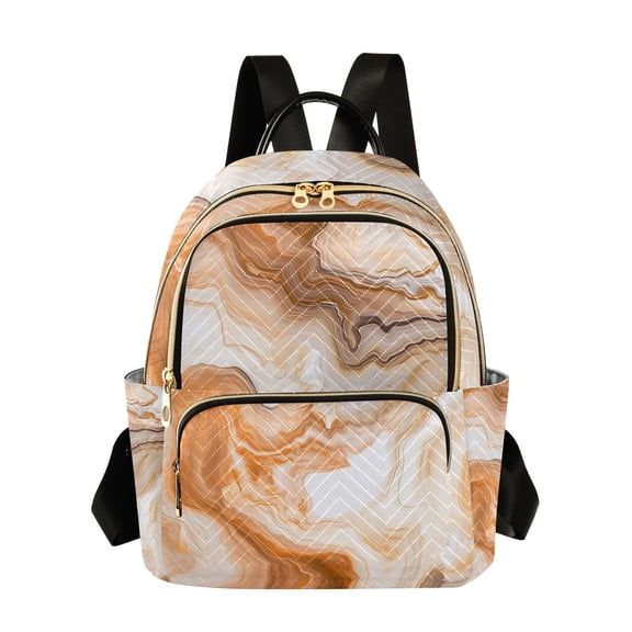 Orange Marble Travel Laptop Backpack Casual Daypack Lightweight Bookbag Compartment for Business