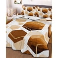 thumbnail image 1 of Orange Marble Twin Size Down Alternative Comforter, Lightweight Comforter Quilt Bedding Set with Pillow Shams Gold White Geometric Hexagon Modern All Seasons Bed Comforter Duvet Insert 68"x86", 1 of 7