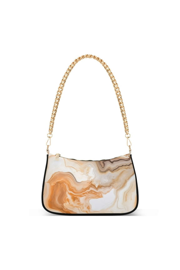 Orange MarbleWomen Small Shoulder Bag Crossbody Tote Hobo Bags Purse Clutch Handbags with Chain Strap for Women