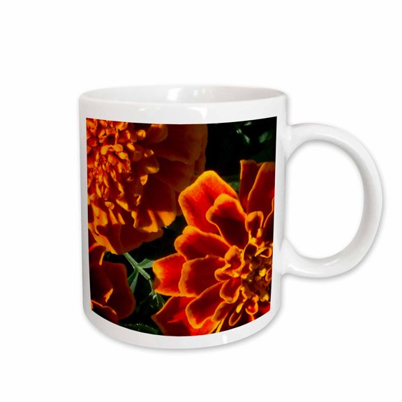 3drose, Orange Marigolds Flowers, 11oz Mug