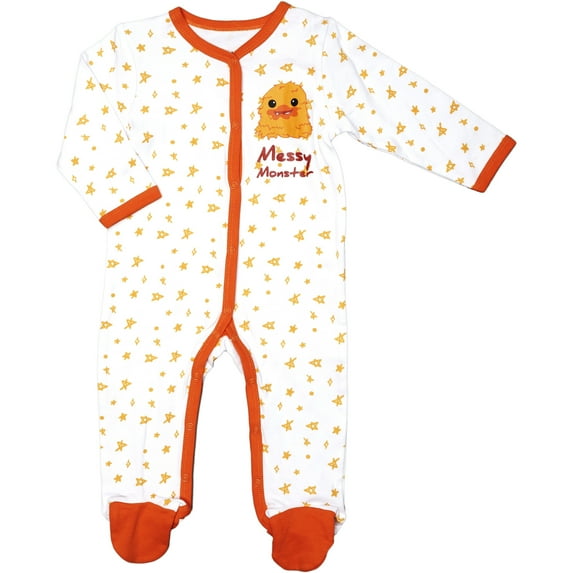 Pavilion Gift Company - Orange Messy Monster - 6-12 Months Sleeper