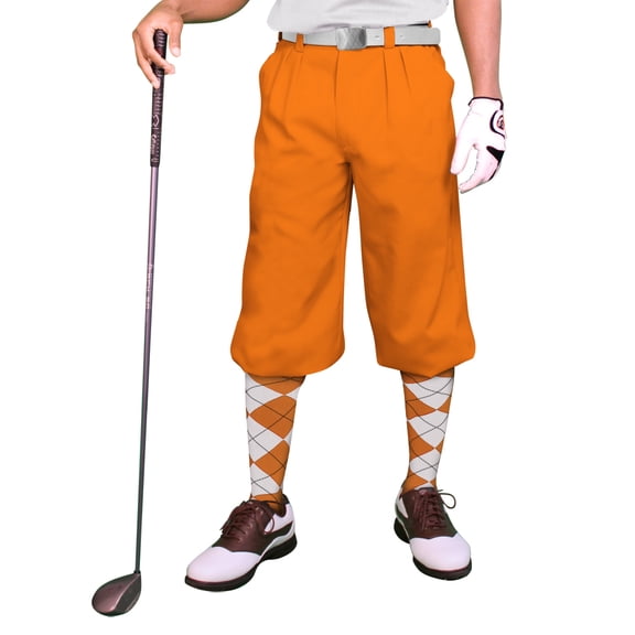 Orange Microfiber Golf Knickers ( Plus Fours) for Men - 26"