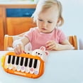thumbnail image 1 of Orange Mini Animal Piano Keyboard Toy,Multifunctional Light Up Musical Instrument Toy,Multiple Tone Early Learning Play Toy,Rounded Edge Portable Toddler Toy,Auditory Development Creative Gift, 1 of 6