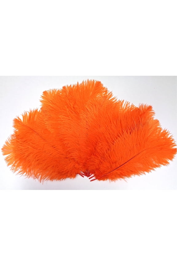Orange Mini Ostrich Craft Feathers 5-8 Inch per 25