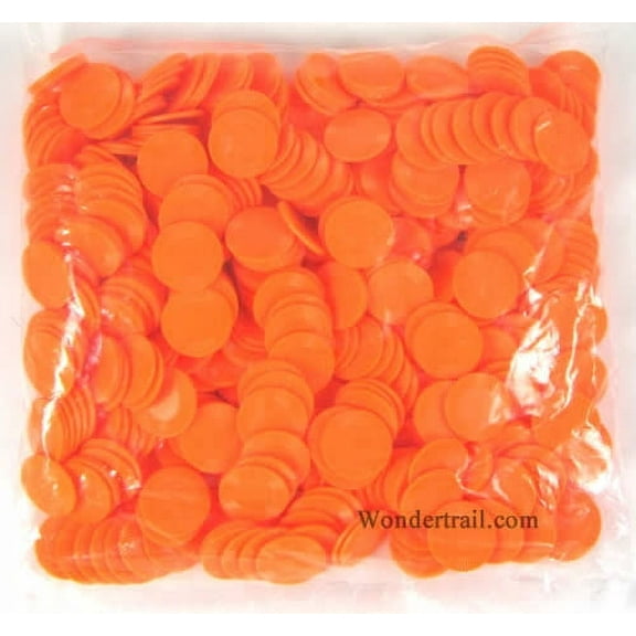 Orange Mini Poker Chips Plastic 7/8in Bulk Approx. 500 Koplow Games