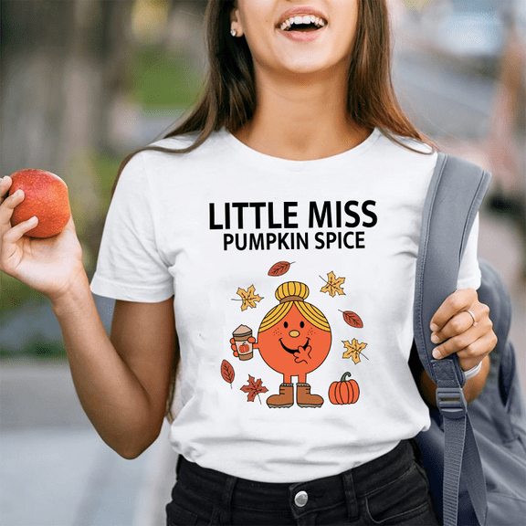 Orange Miss Pumpkin Spice T-Shirt, Cute Fall Autumn Tee for Women, Funny Pumpkin Season Shirt, Thanksgiving Outfit Idea, Unisex Fit