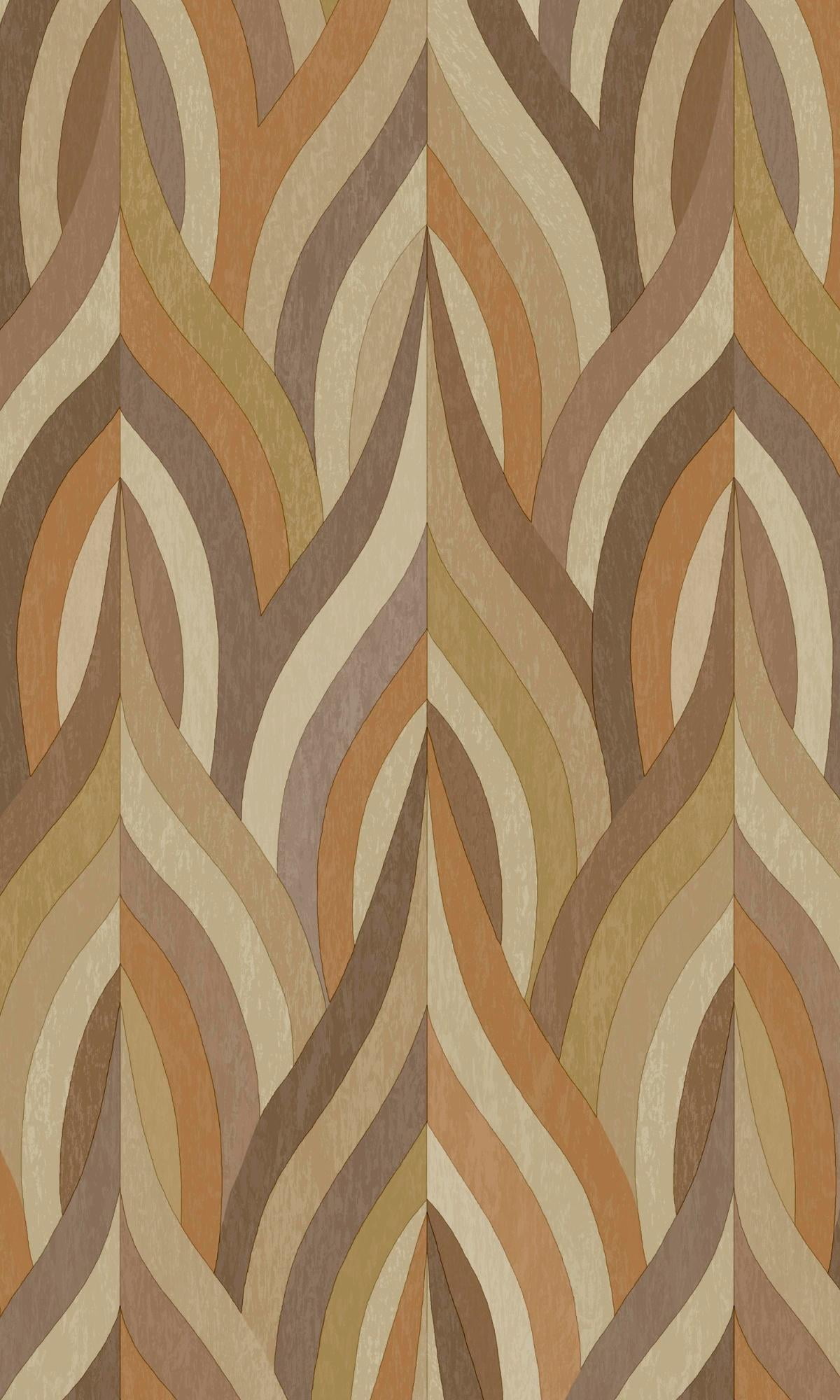 Orange Mocha Interlacing Lines Geometric Wallpaper - Walmart.com