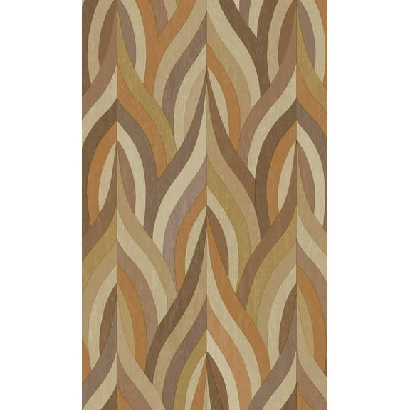 Orange Mocha Interlacing Lines Geometric Wallpaper