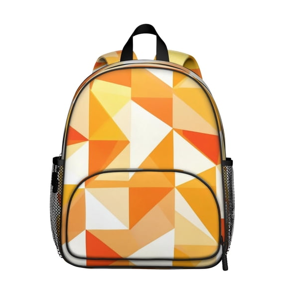 Orange Modern Art Geometric Backpack Backpack for School,Cute School Bag,Schoolbag with Adjustable Shoulder Straps & Padded Back,13.8"x11.4"x6"