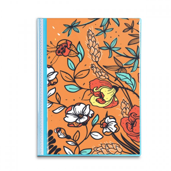 Orange Modern Art Lily Camellia Book Sheet Protectors Portfolio Binder Folder