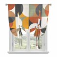 thumbnail image 1 of Orange Modern Geometric Tie Up Curtain Valance for Window,Adjustable Rod Pocket Window Curtains Shades,Abstract Watercolor Semicircle Light Filtering Valance Drapes for Living Room Bedroom 34"x45", 1 of 9