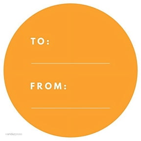 Orange Modern To/From Circle Gift Labels, 40-Pack