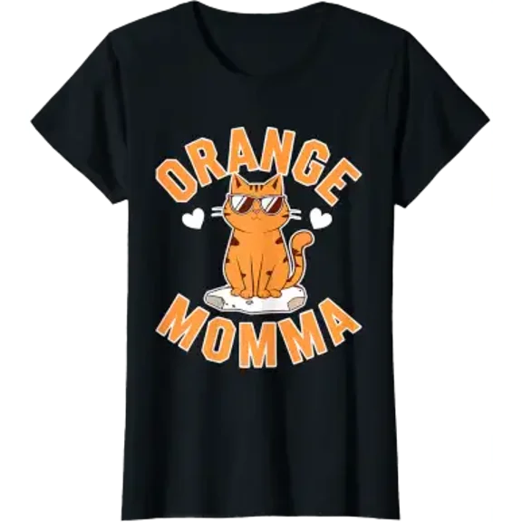 Orange Momma Shirt Women Tabby Cat Mom Mommy Mothers Day T-Shirt