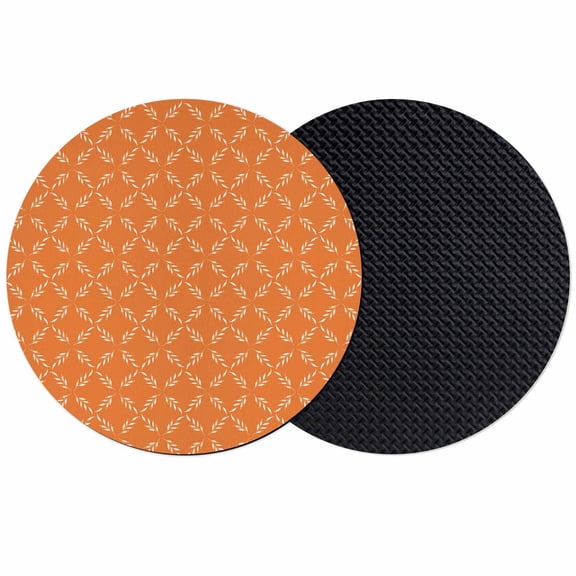 Orange Morocco Coasters Set of 2, Soft Absorbent Coasters for Drinks, Geometric Leaf Diamond Lattice Abstract Non-Slip Cup Coaster Mat with Rubber Bottom for Home Kitchen Coffee Bar Table Decor 4"