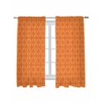 thumbnail image 1 of Orange Morocco Curtains 63 Inch Length,Sheer Curtains for Bedroom Living Room Window Geometric Leaf Diamond Lattice Abstract Rod Pocket Drapes Kitchen Curtains Small Half Window 42"x63" 2 Panels, 1 of 6
