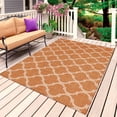 thumbnail image 1 of Orange Morocco Outdoor Rug 5x8 Ft, Non Slip Washable Area Rug, Farmhouse Ethnic Geometric Grid Aesthetic Patio Rugs Carpet Runner, Large Floor Mat for Indoor/Outdoor Deck Porch Camping, 1 of 8