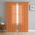 thumbnail image 1 of Orange Morocco Sheer Curtains 96 Inch Length 2 Panels Set for Living Room/Bedroom, Geometric Leaf Diamond Lattice Abstract Curtain Sheers Drapes Rod Pocket Curtains Window Treatment Set 52''x96''x2, 1 of 7
