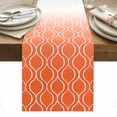 thumbnail image 1 of Orange Morocco Table Runner - 48 Inch Long, Kitchen Dining Table Runner Dresser Scarves, Geometric Ombre Plaid Abstract Farmhouse Decor for Coffee Tables Wedding Party Banquet, 1 of 8