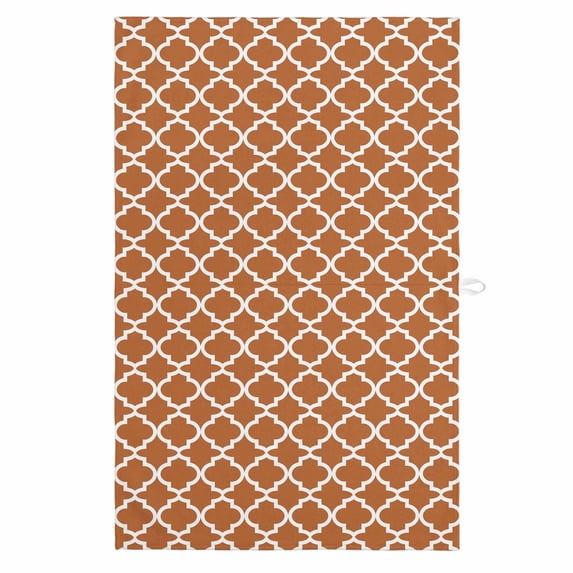 Orange Moroccon 1 Pack Kitchen Towel, Water Absorbent Dish Towel, Farmhouse Country Minimalist Geometric Decorative Hand Towels - Quick Drying Cloth for Cooking Baking, 18x28 Inch