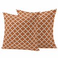 thumbnail image 1 of Orange Moroccon Outdoor Waterproof Pillow Covers, Farmhouse Country Minimalist Geometric Decorative Square Throw Pillowcase Sofa Cushion Sham for Patio/Couch/Chair, 16"x16" 2 Pack, 1 of 8