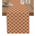thumbnail image 1 of Orange Moroccon Table Runner Cotton Linen 60 Inch Holiday Dresser Scarves, Farmhouse Country Minimalist Geometric Tablerunner for Kitchen Coffee Dining Bedroom Dinner Scarf Décor 13''x60'', 1 of 9