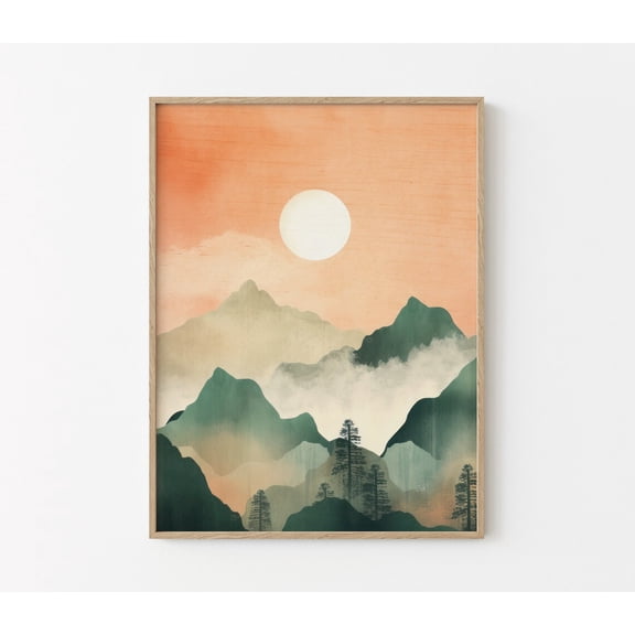Orange Mountain Modern Boho Nature Wall Decor V2, Unframed Poster