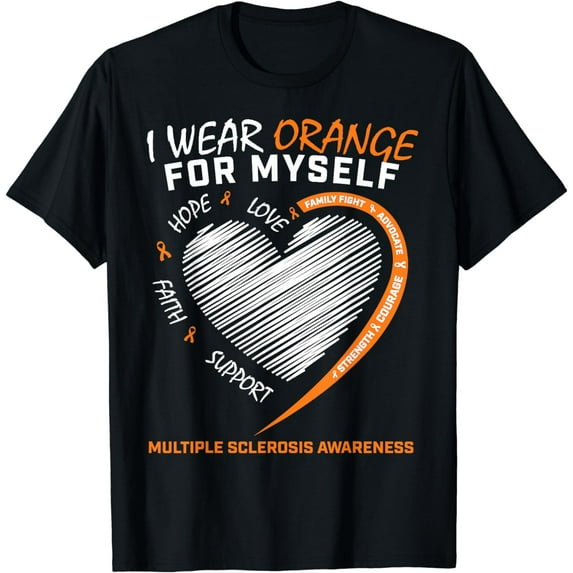 Orange Multiple Sclerosis Apparel Women Men MS Awareness T-Shirt mens t shirt,black,women,funny,misfits,men,journey,t-shirt