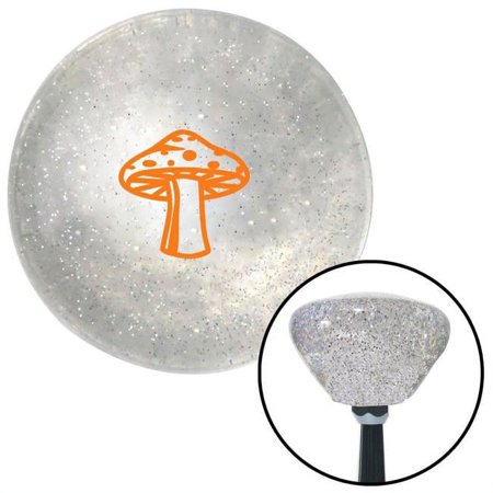 Orange Mushroom Clear Retro Metal Flake Shift Knob with M16 x 1.5 Insert Shifter