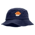 thumbnail image 1 of Orange Mushroom Monater Embroideered Unisex Multipurpose Crushable Cotton Twill Bucket Hat - Navy L, 1 of 5