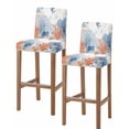 thumbnail image 1 of Orange Navy Blue Coral Bar Stool Covers Set of 2, Summer Beach Coastal Ocean Stretch Washable Bar Chair Covers with Backs, Removable Pub Counter Height Chair Cover for Kitchen Dining Room Cafe, 1 of 7