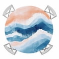 thumbnail image 1 of Orange Navy Blue Ombre Round Fitted Tablecloth with Elastic Edge, Waterproof Table Cloth Table Cover for 36"-44" Tables, Abstract Beach Waves Gradient Tablecloths for Dining Picnic Indoor Outdoor, 1 of 9